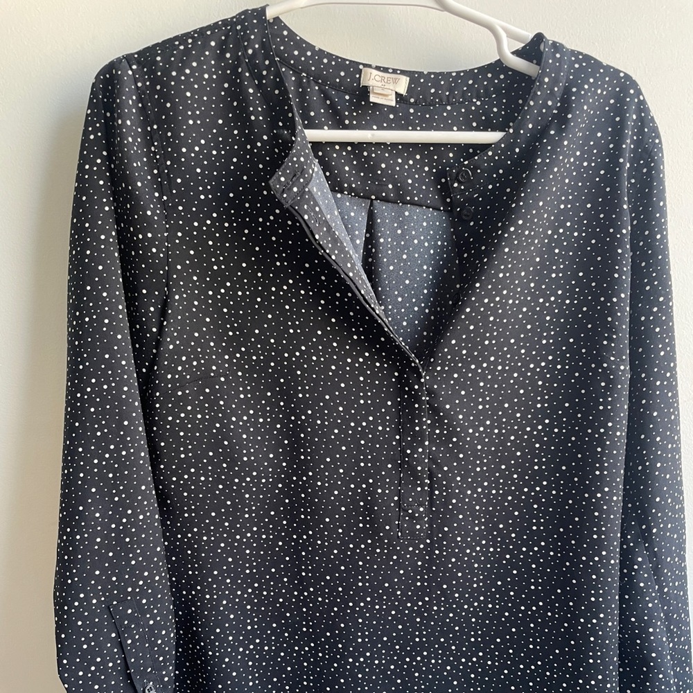 J. Crew black and white polka dot blouse (sz s)